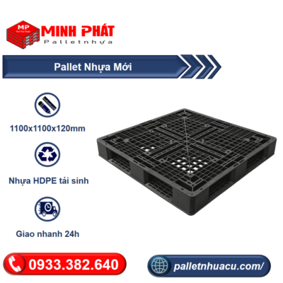 pallet nhựa xuất khẩu 1100x1100x120mm