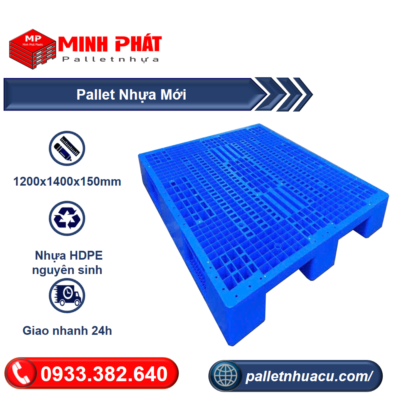 Pallet Nhựa 1200x1400x150mm HDPE Nguyên Sinh