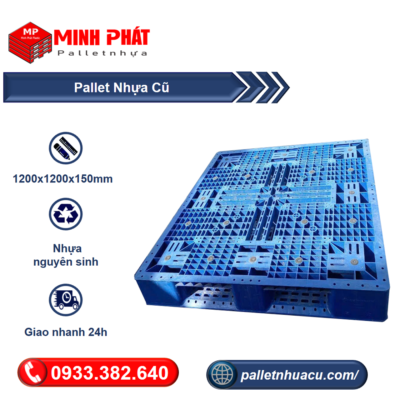 pallet nhựa cũ 1200x1200x150mm