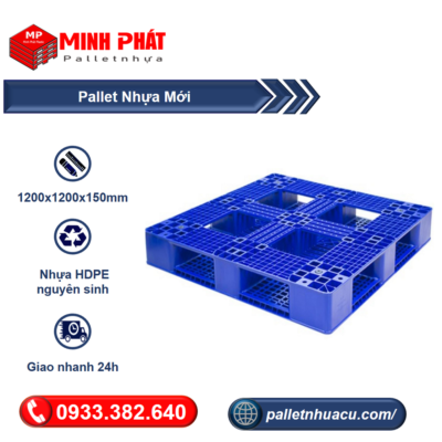 pallet nhựa nguyên sinh 1200x1200x150mm