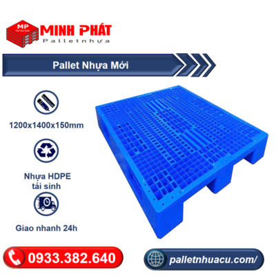 pallet nhựa tái sinh 1200x1400x150mm