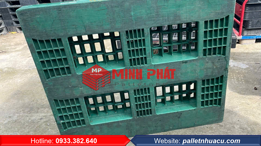 pallet nhựa cũ 1100x1100x150mm