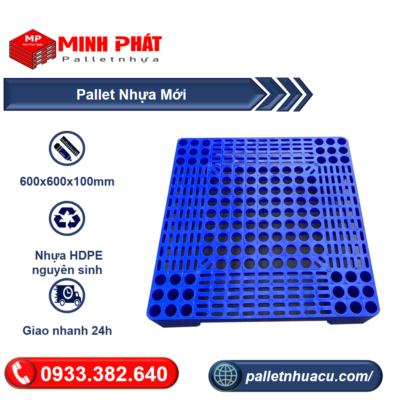 pallet nhua lót sàn 600x600x100mm