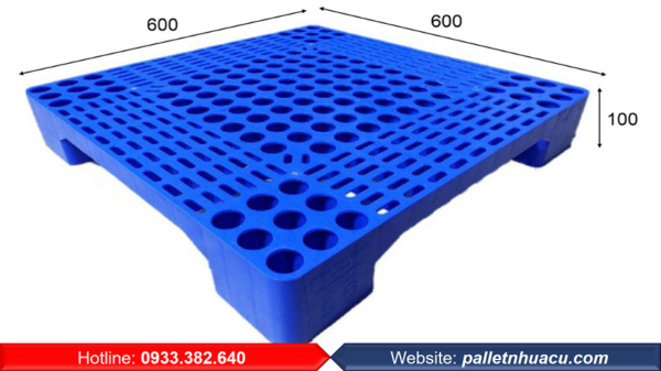 pallet nhua lót sàn 600x600x100mm