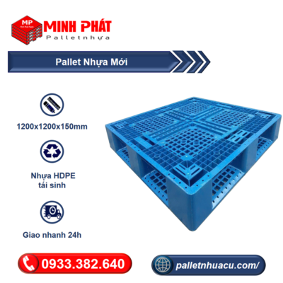 pallet nhựa tái sinh 1200x1200x150mm